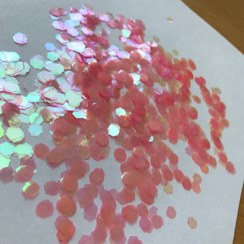 6mm CORAL PINK TRANSLUCENT CHUNKY GLITTER