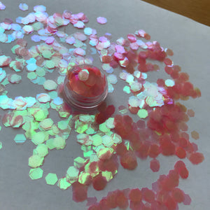 6mm CORAL PINK TRANSLUCENT CHUNKY GLITTER