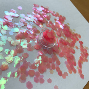 6mm CORAL PINK TRANSLUCENT CHUNKY GLITTER