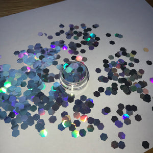 6mm SILVER HOLO CHUNKY GLITTER